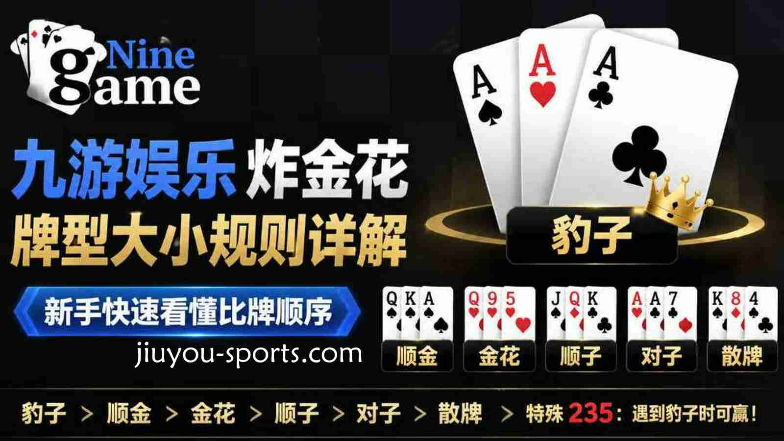 九游娱乐《炸金花》牌型大小规则详解 新手快速看懂比牌顺序