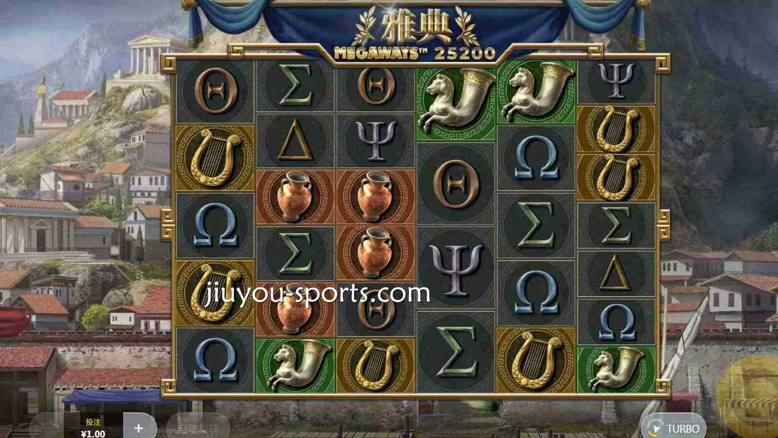 九游娱乐 | 《雅典》老虎机主盘面