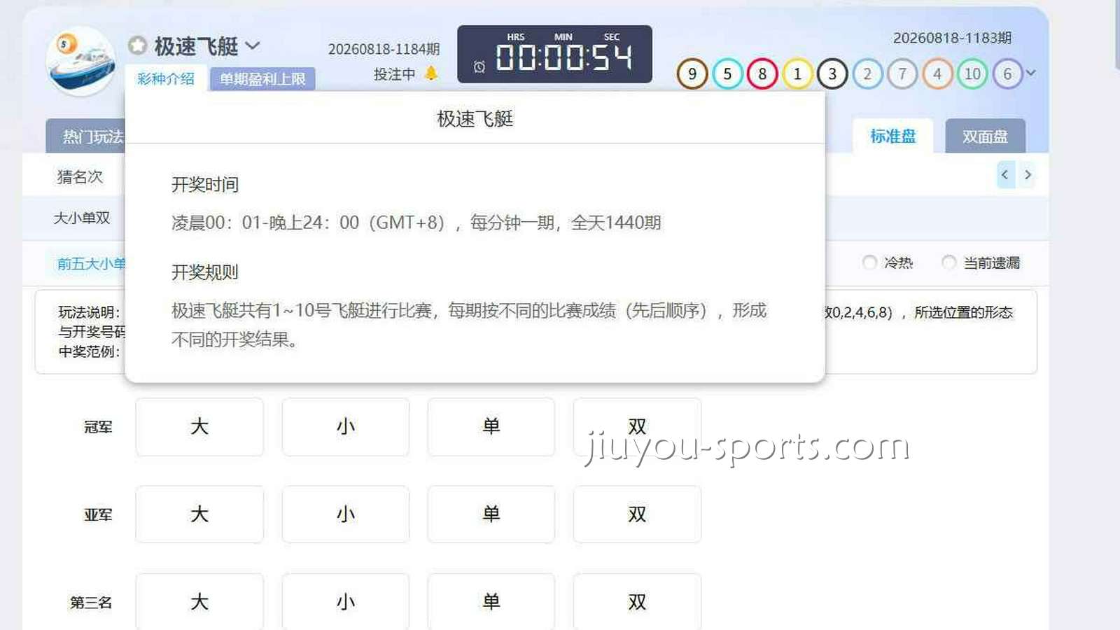 九游娱乐《极速飞艇》规则：前五大小单双怎么玩？