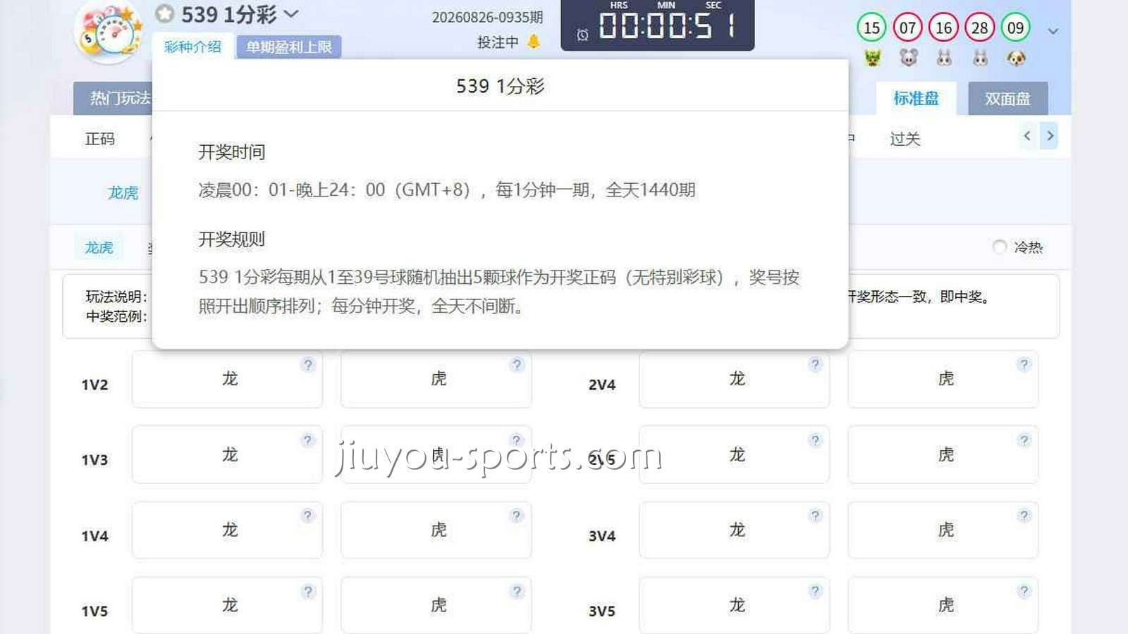 九游娱乐《539 1分彩》龙虎玩法规则详解