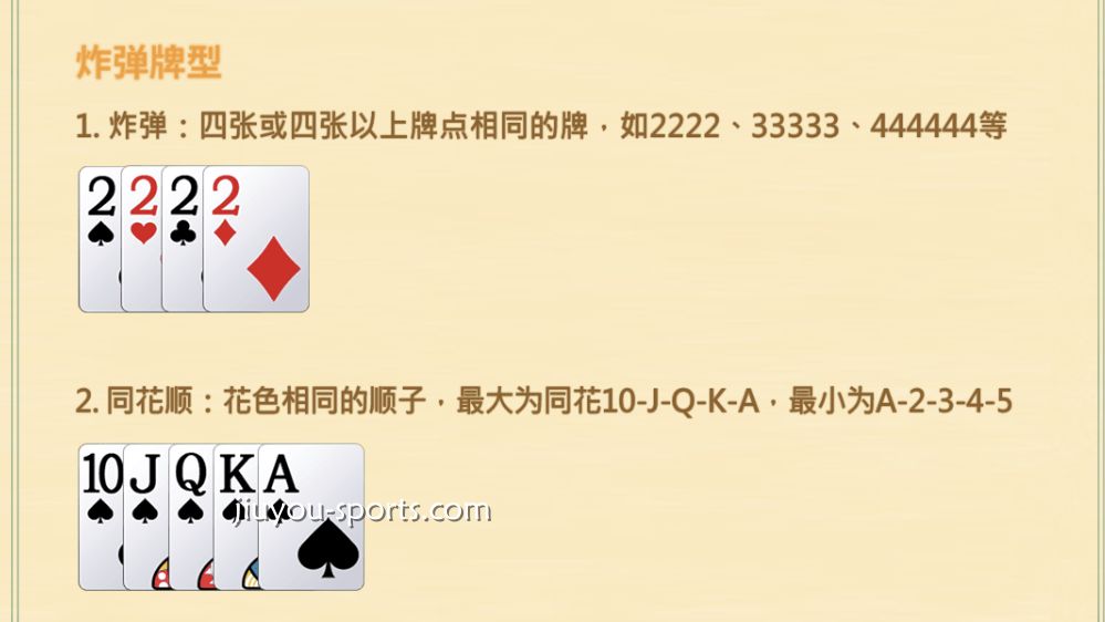 九游娱乐 | 掼蛋炸弹牌型