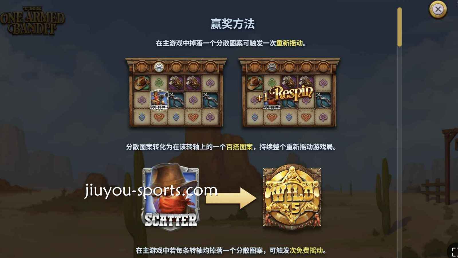 九游娱乐 | 《独臂强盗》Scatter重转说明